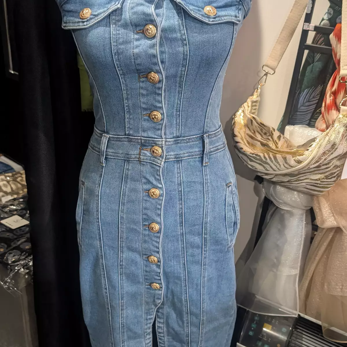 Robe bustier en jeans